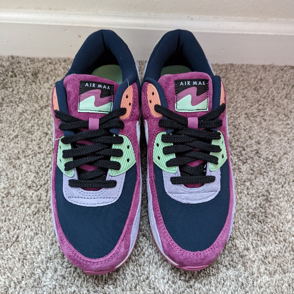 Nike Air Max 90 NRG Shoes Light Bordeaux Armory Navy DM0035-500 Men's - Picture 3 of 8
